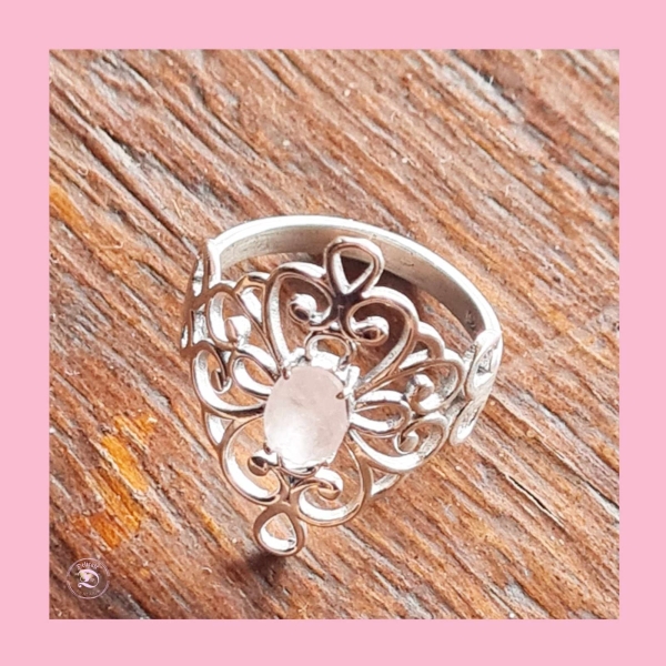 Anel Indiano Quartzo Rosa